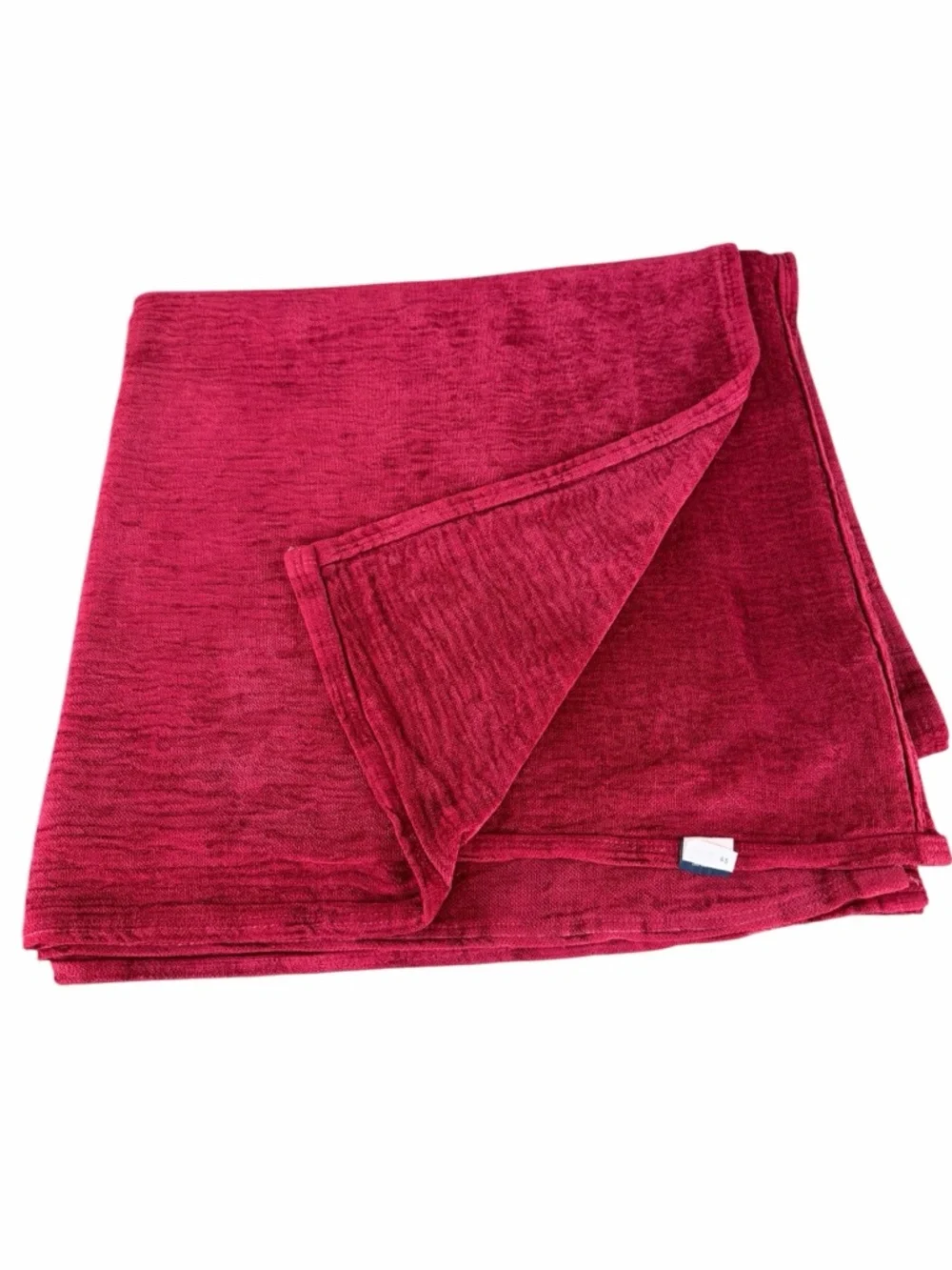 Vintage Ralph Lauren Blue Label Chenille Blanket Crimson Red Queen USA GUC